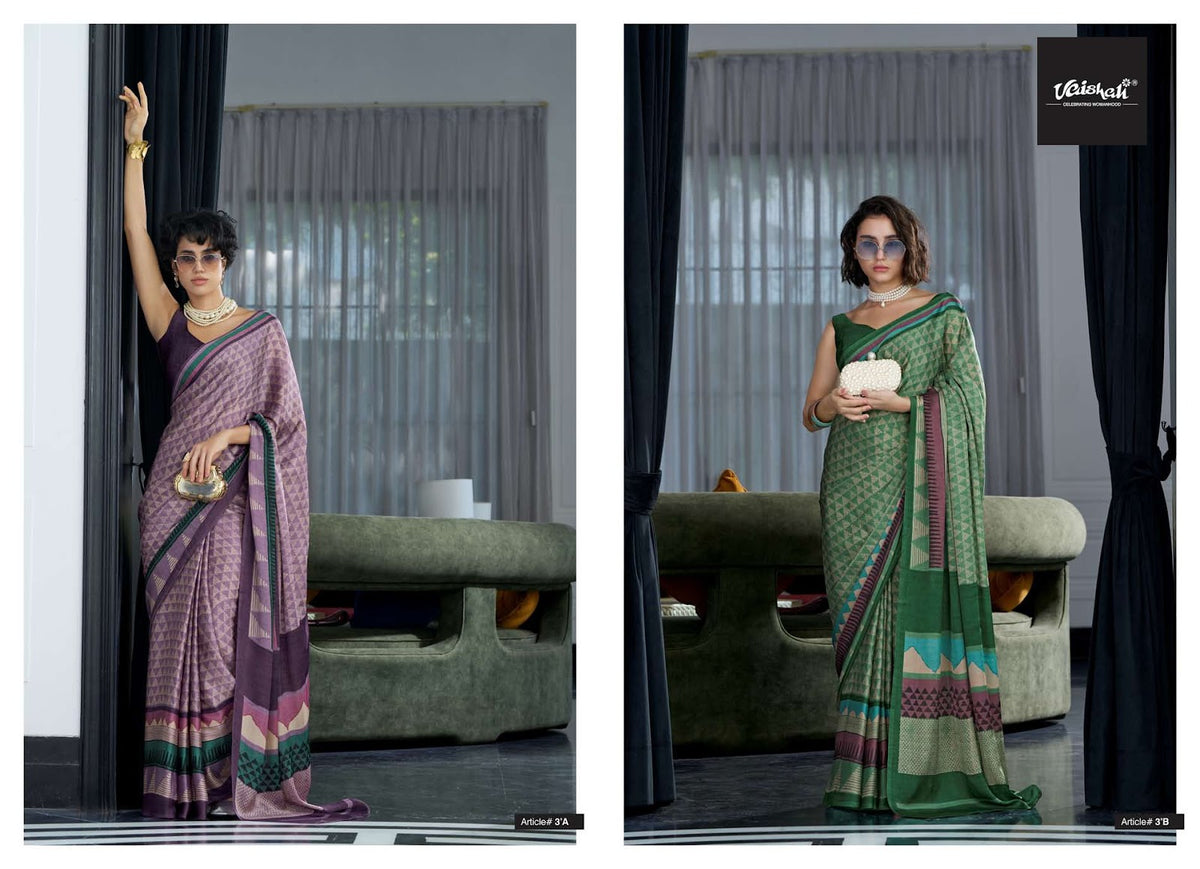 The Queendom Vaishali Fashions Pure Crape Sarees Manufacturer India