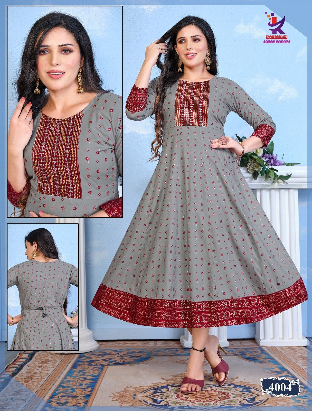 The Queens Mlm Kalash Lifestyle Rayon 14Kg Anarkali Kurtis Wholesaler