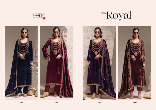 The Royal Rangati Prints Velvet Suits Supplier India