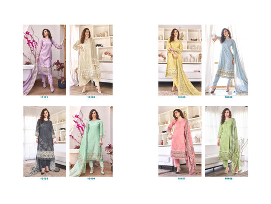 The Secret Garden Sadhana Muslin Silk Pant Style Suits Supplier Ahmedabad