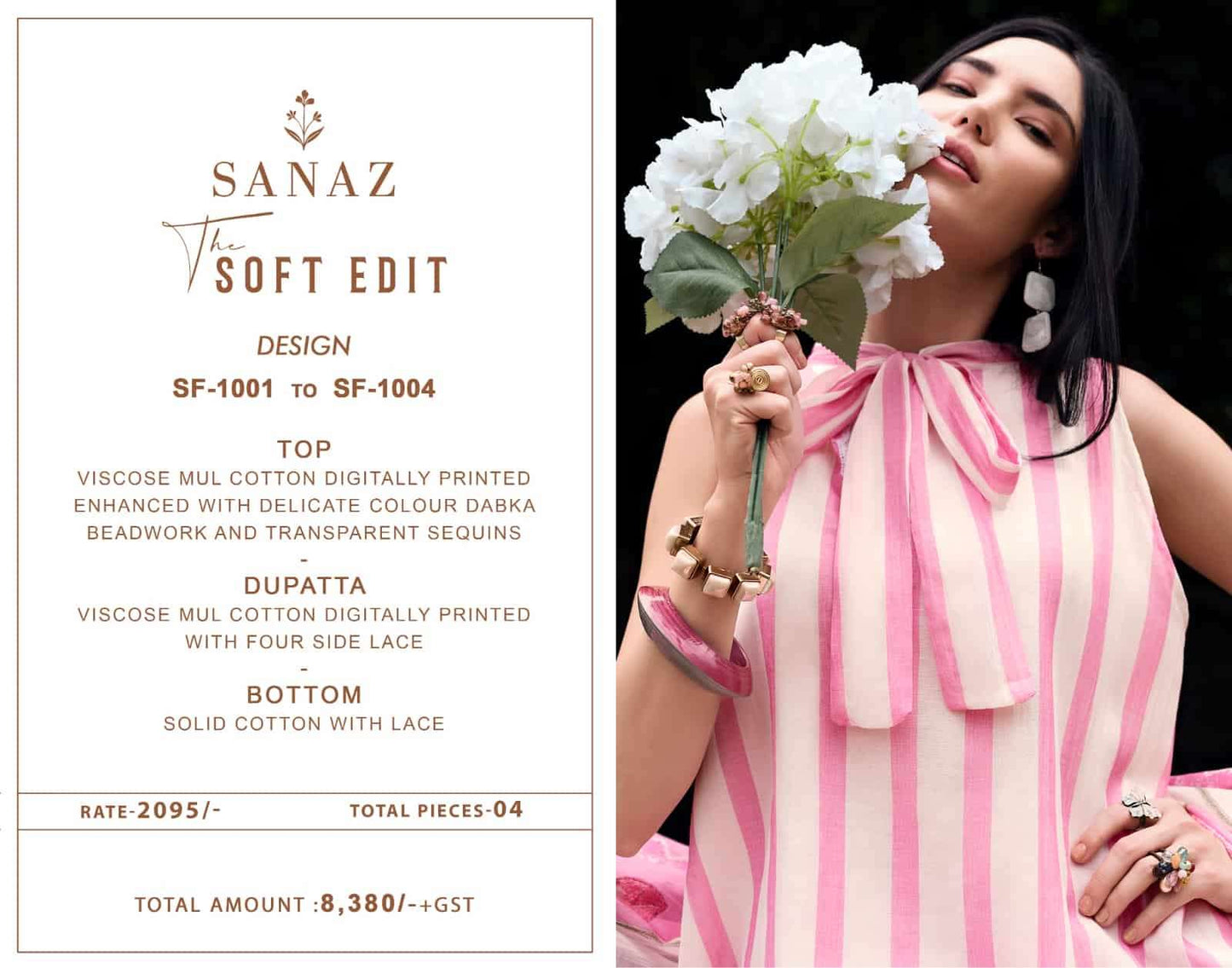 The Soft Edit Sanaz Mul Cotton Pant Style Suits Supplier India