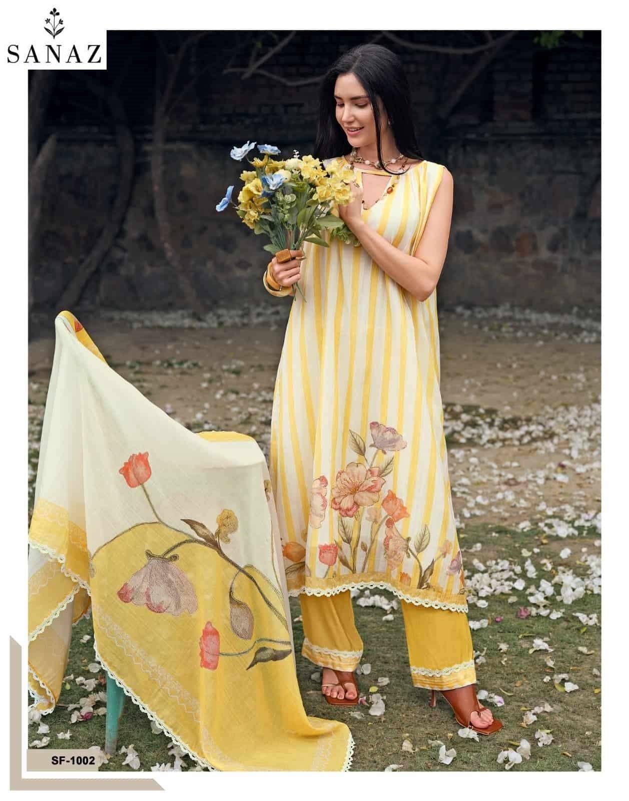 The Soft Edit Sanaz Mul Cotton Pant Style Suits Supplier India