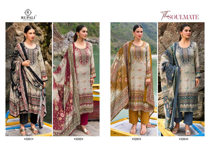 The Soulmate Rupali Viscose Muslin Pant Style Suits Supplier Gujarat