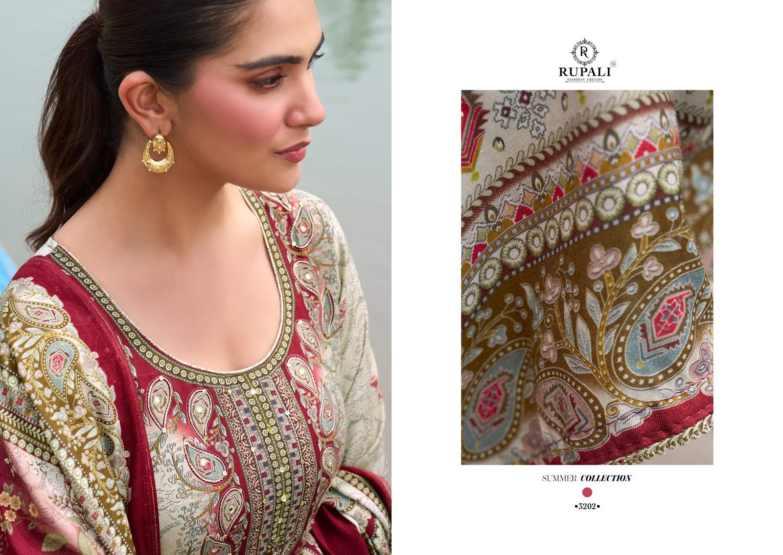 The Soulmate Rupali Viscose Muslin Pant Style Suits Supplier Gujarat