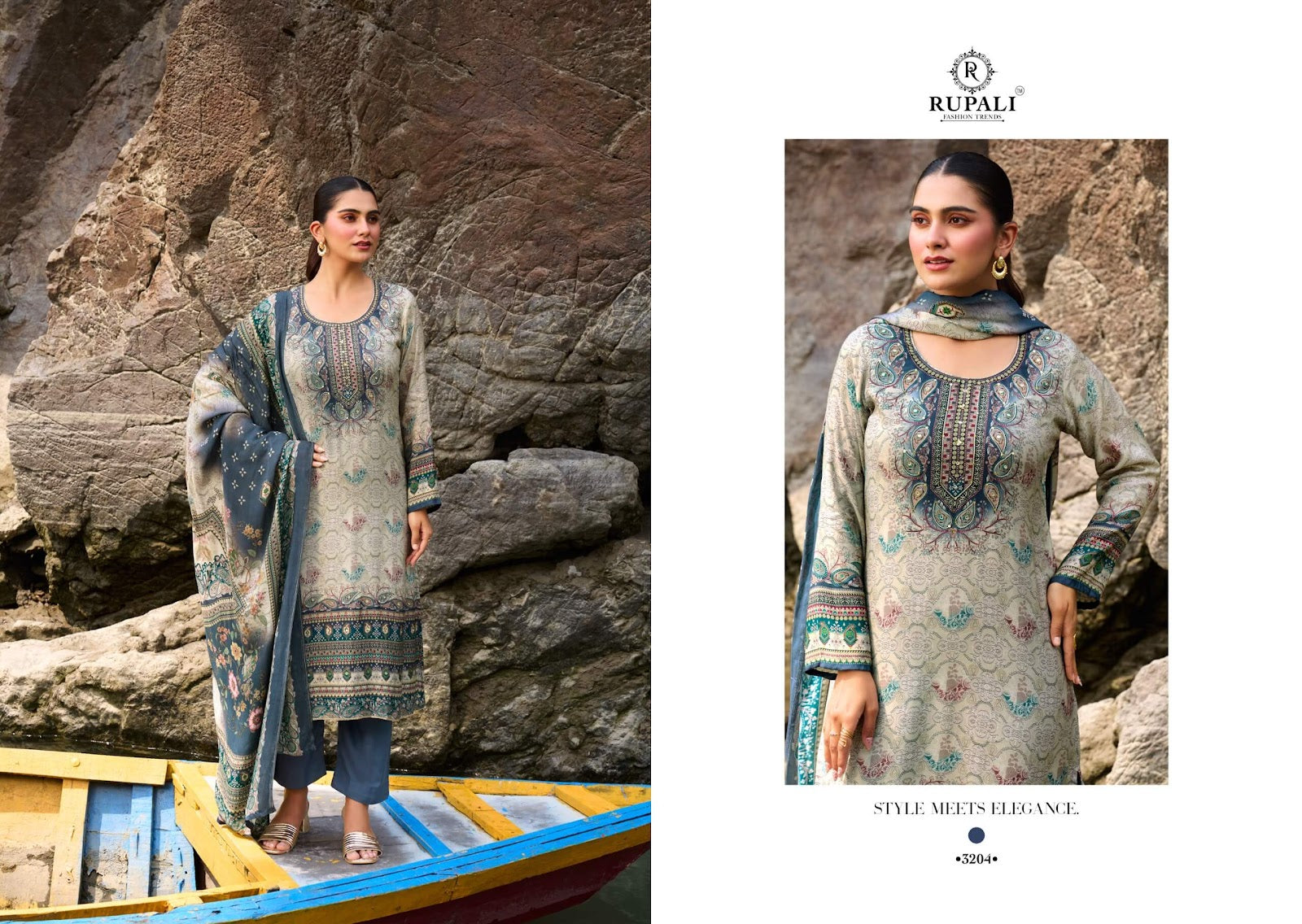The Soulmate Rupali Viscose Muslin Pant Style Suits Supplier Gujarat
