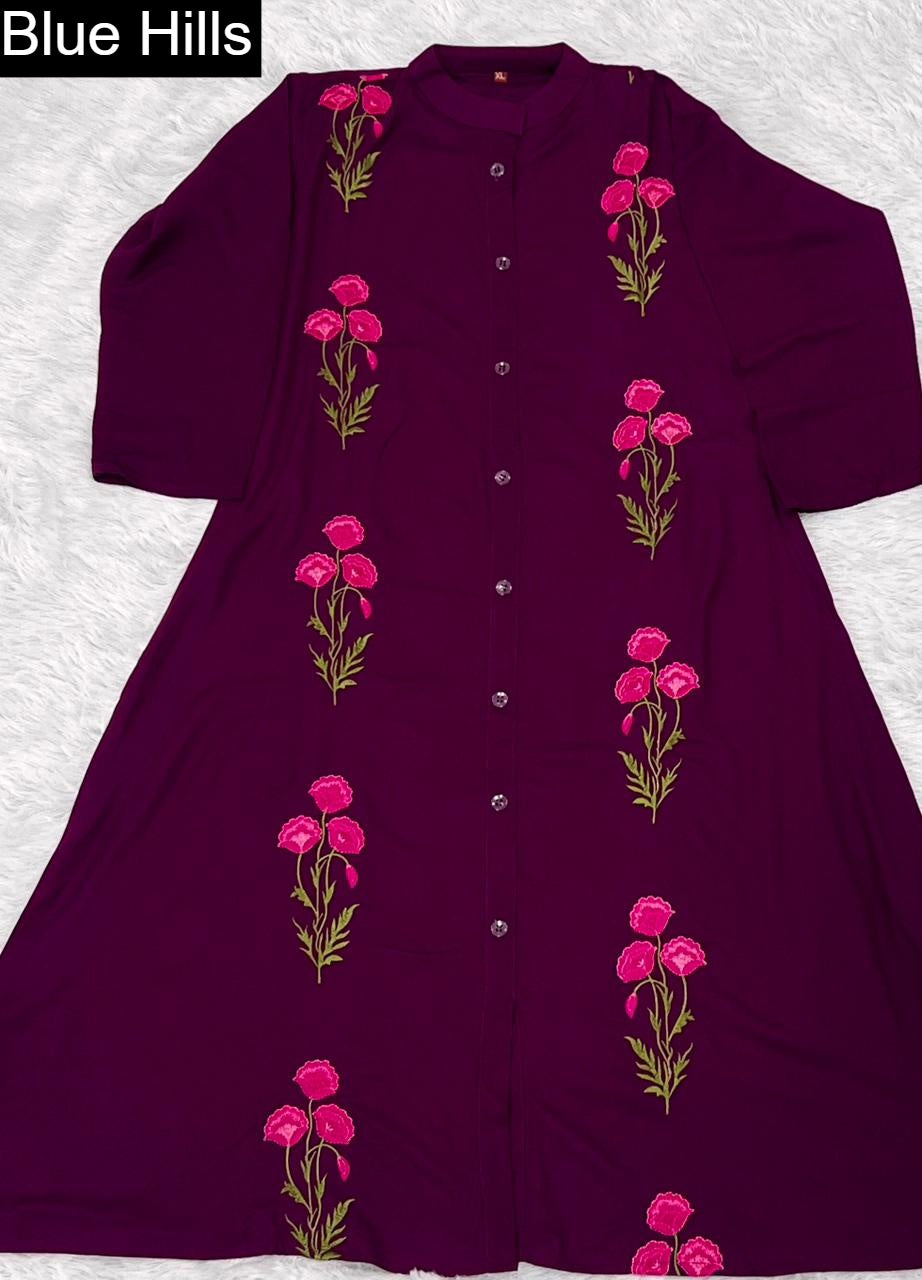 The Stylo Blue Hills Rayon 14Kg Kurti Pant Set Wholesale Price