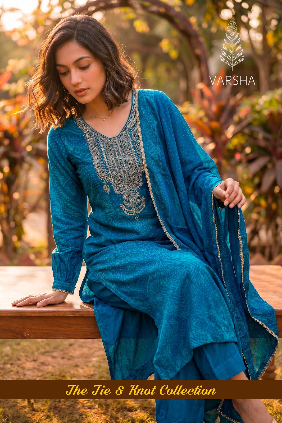 The Tie And Knot Collection Varshaa Viscose Muslin Pant Style Suits Exporter
