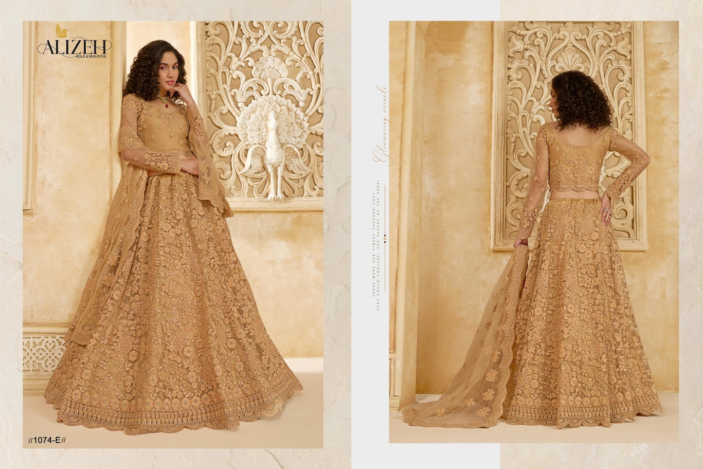 The White Bride Vol 2 Alizeh Net Silk Lehenga Choli Manufacturer Gujarat