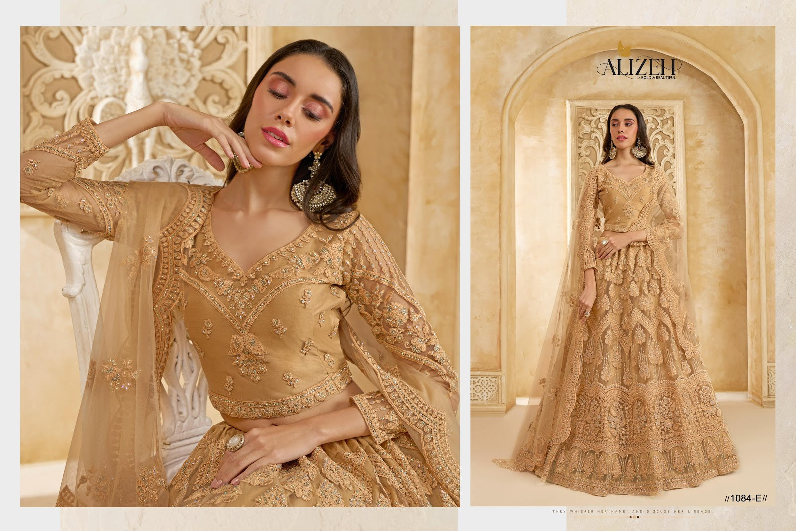 The White Bride Vol 2 Alizeh Net Silk Lehenga Choli Manufacturer Gujarat