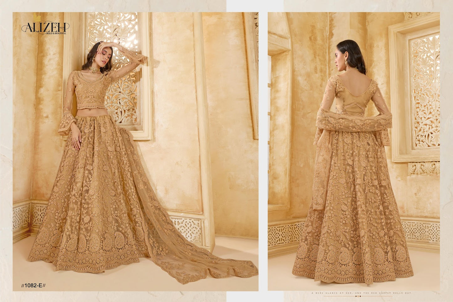 The White Bride Vol 2 Alizeh Net Silk Lehenga Choli Manufacturer Gujarat