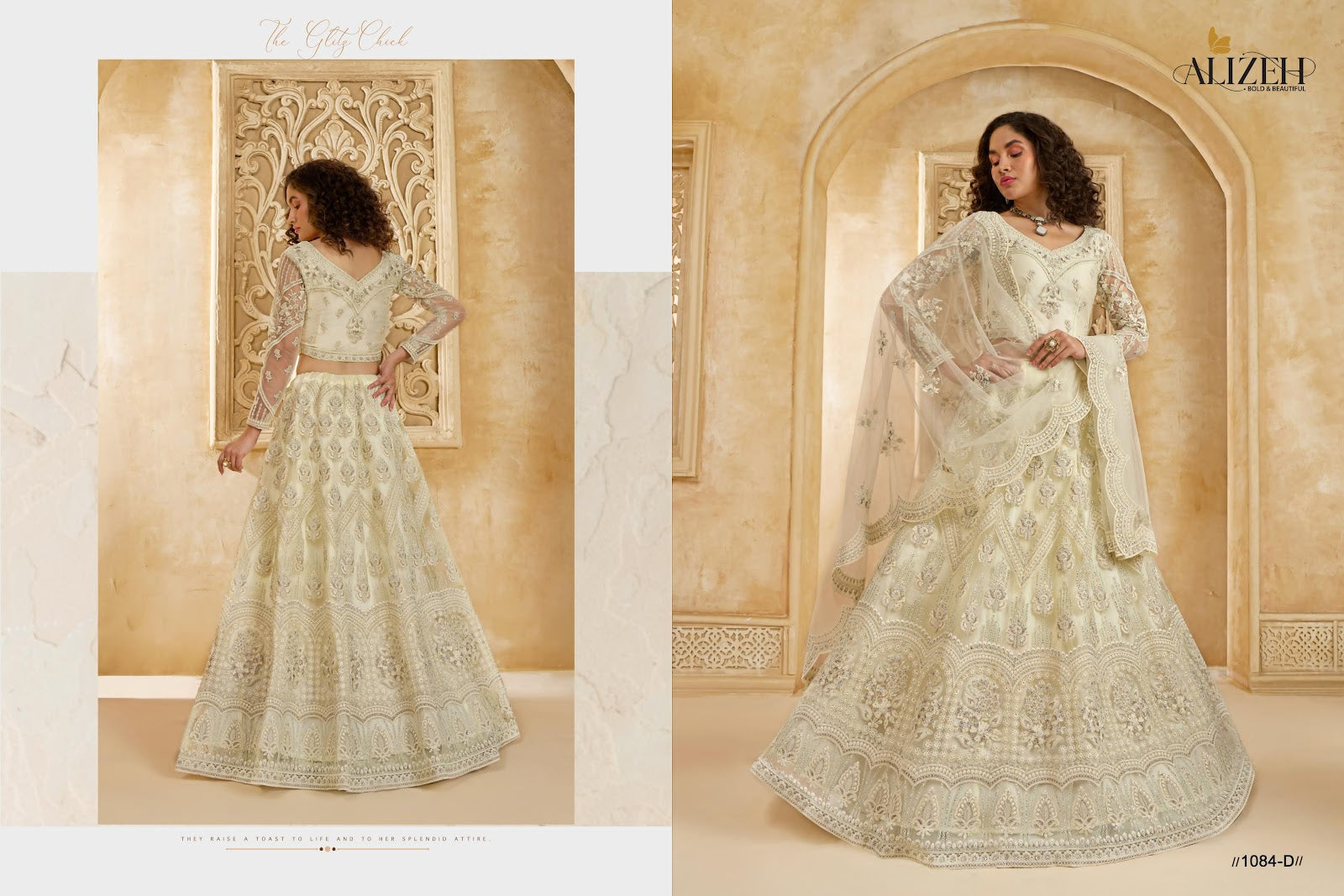 The White Bride Vol 2 Alizeh Net Silk Lehenga Choli Manufacturer Gujarat