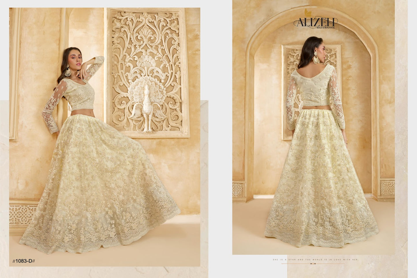 The White Bride Vol 2 Alizeh Net Silk Lehenga Choli Manufacturer Gujarat