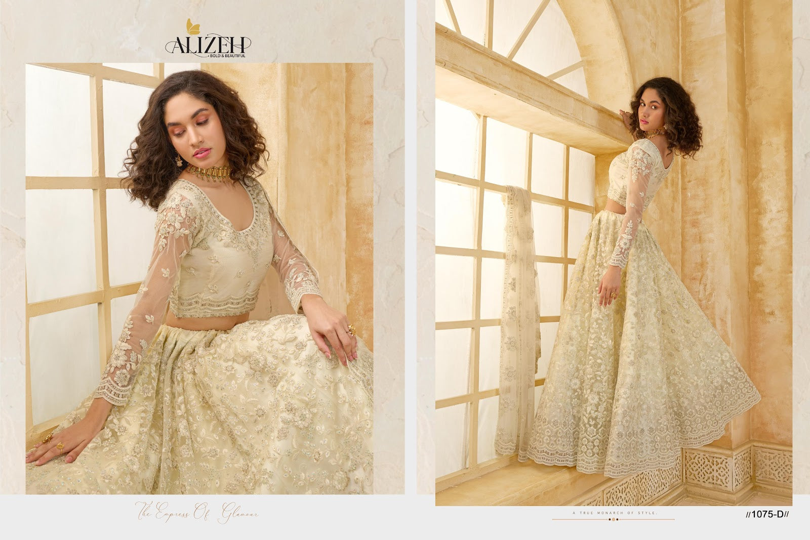 The White Bride Vol 2 Alizeh Net Silk Lehenga Choli Manufacturer Gujarat