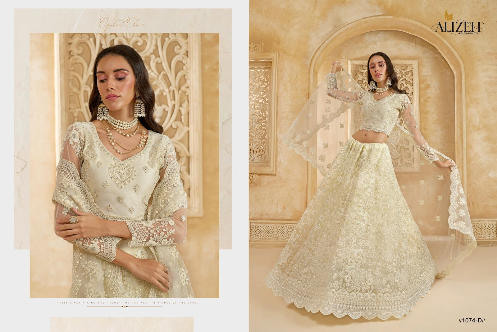 The White Bride Vol 2 Alizeh Net Silk Lehenga Choli Manufacturer Gujarat