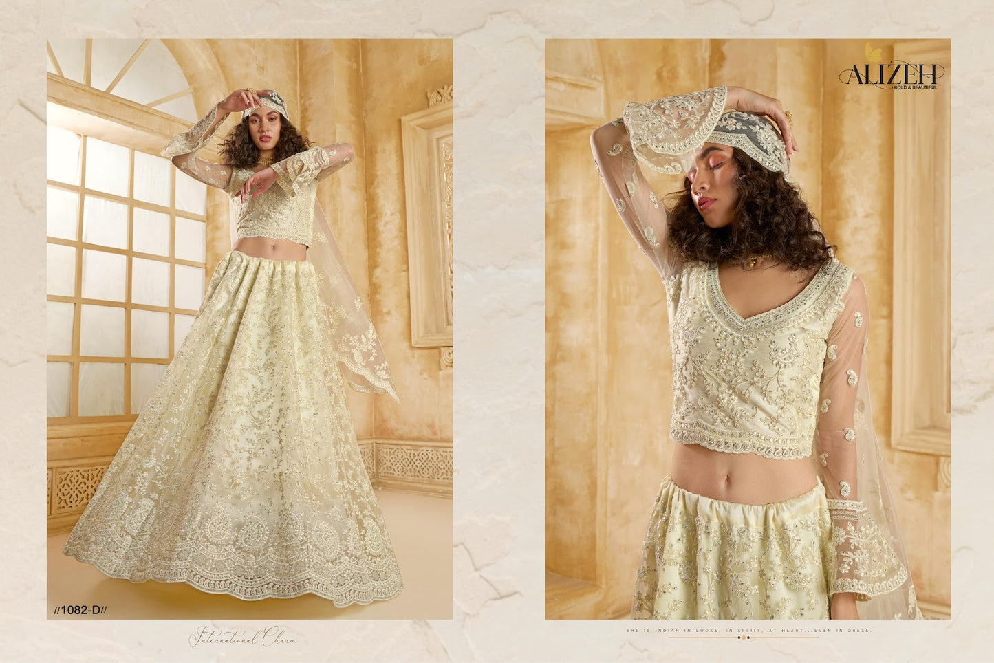 The White Bride Vol 2 Alizeh Net Silk Lehenga Choli Manufacturer Gujarat