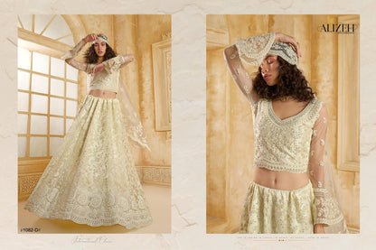 The White Bride Vol 2 Alizeh Net Silk Lehenga Choli Manufacturer Gujarat