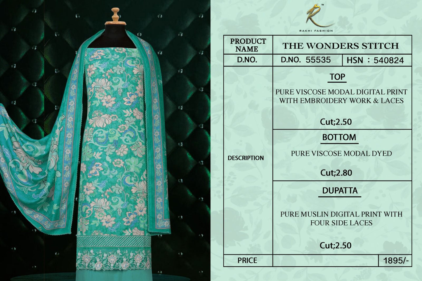 The Wonder Stitch Rakhi Fashion Pure Viscose Salwar Suits Manufacturer