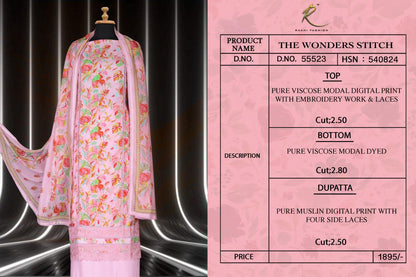 The Wonders Stitch 55523 Rakhi Fashion Pure Viscose Salwar Suits Wholesale