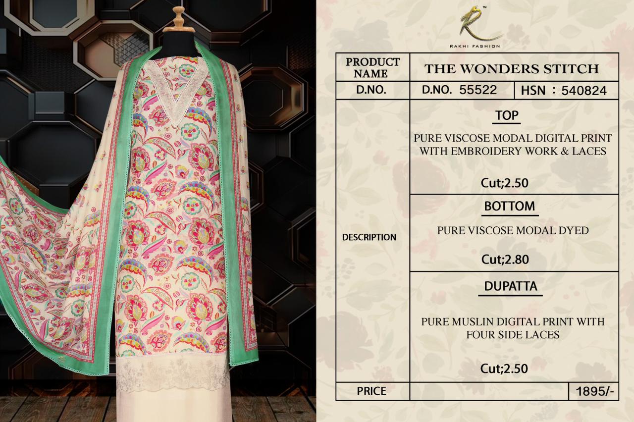 The Wonders Stitch Rakhi Fashion Pure Viscose Salwar Suits Wholesaler Gujarat