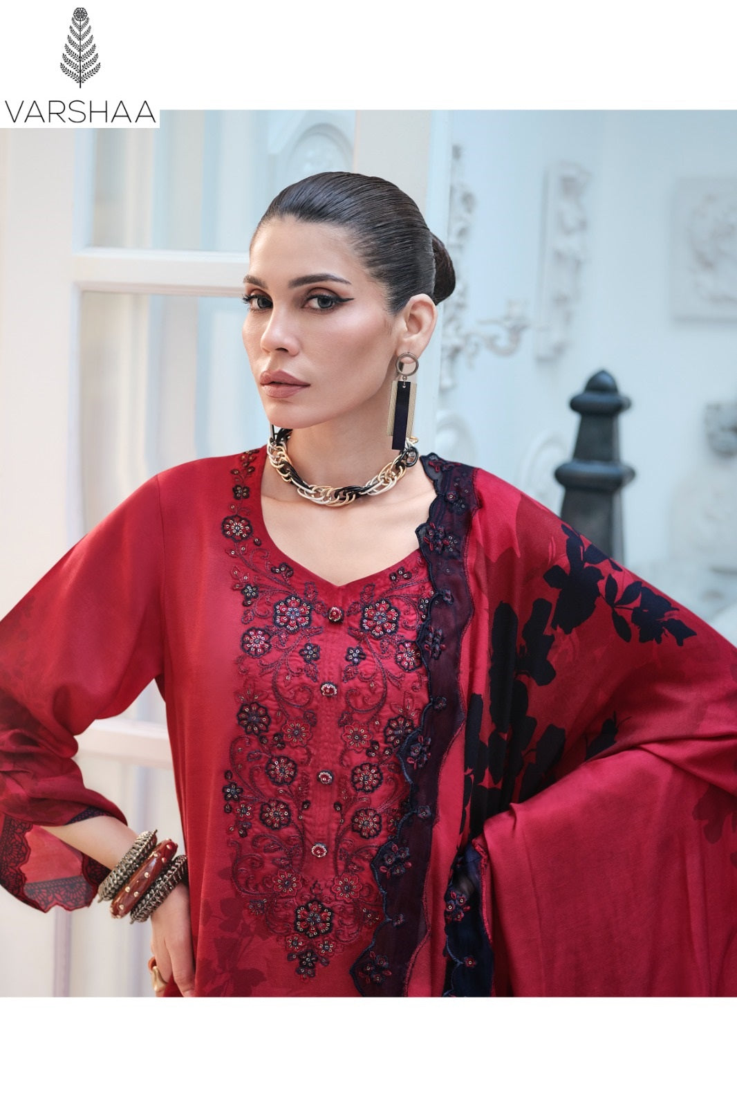 The Wow Collection Varshaa Viscose Muslin Pant Style Suits Wholesaler