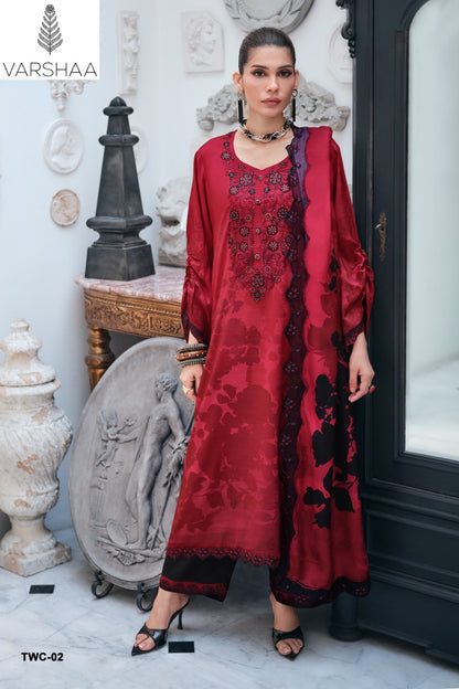 The Wow Collection Varshaa Viscose Muslin Pant Style Suits Wholesaler
