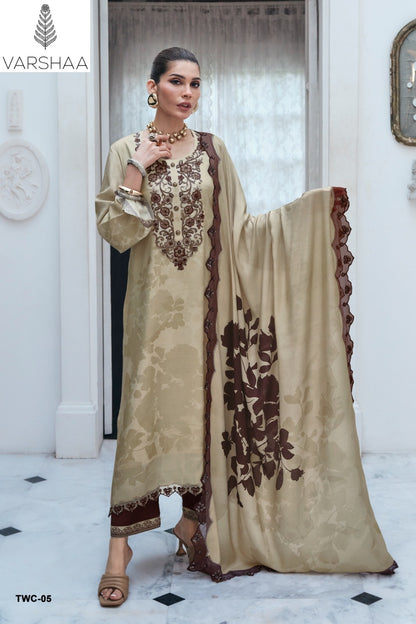The Wow Collection Varshaa Viscose Muslin Pant Style Suits Wholesaler