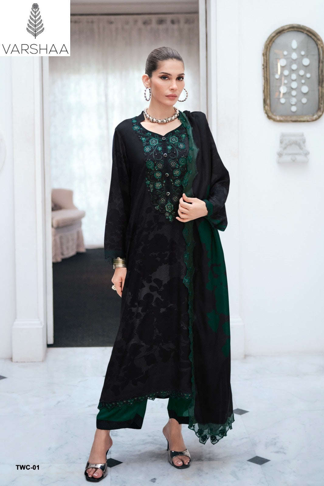 The Wow Collection Varshaa Viscose Muslin Pant Style Suits Wholesaler