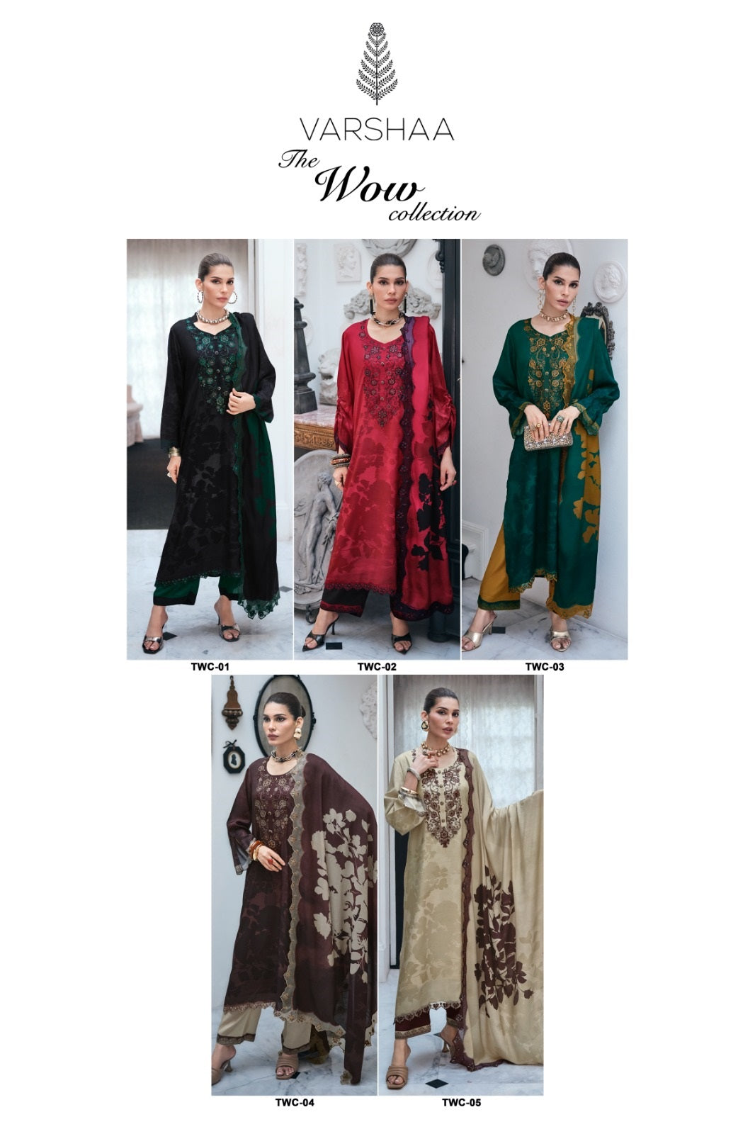 The Wow Collection Varshaa Viscose Muslin Pant Style Suits Wholesaler