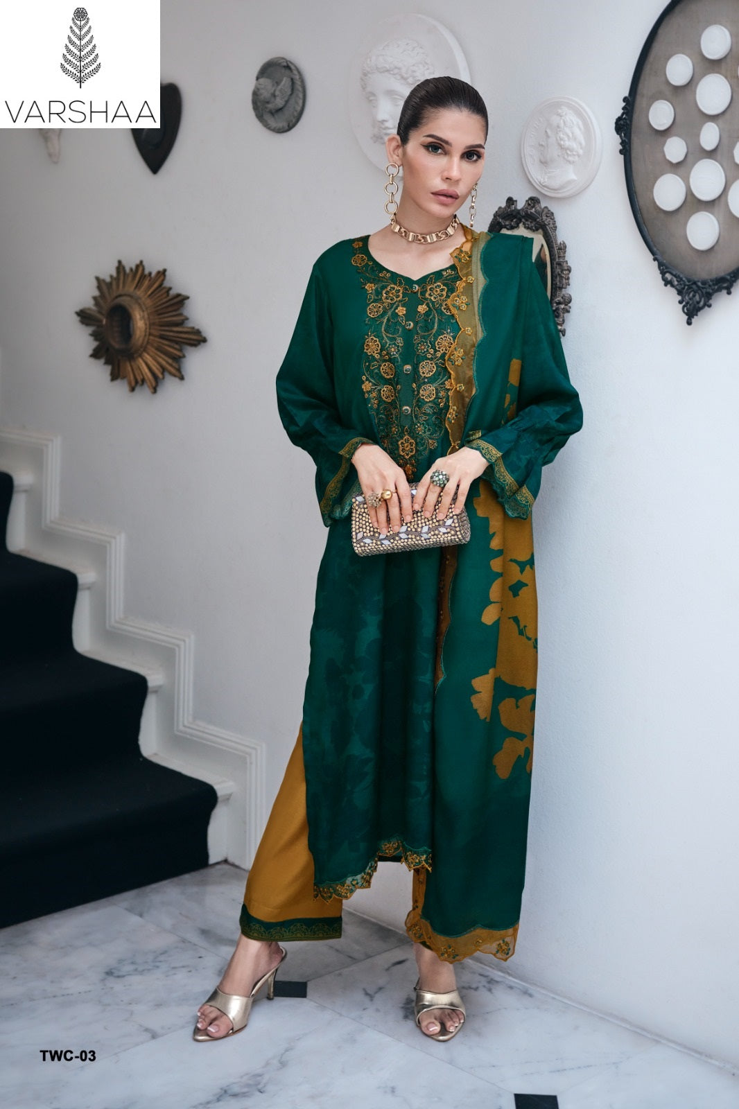 The Wow Collection Varshaa Viscose Muslin Pant Style Suits Wholesaler