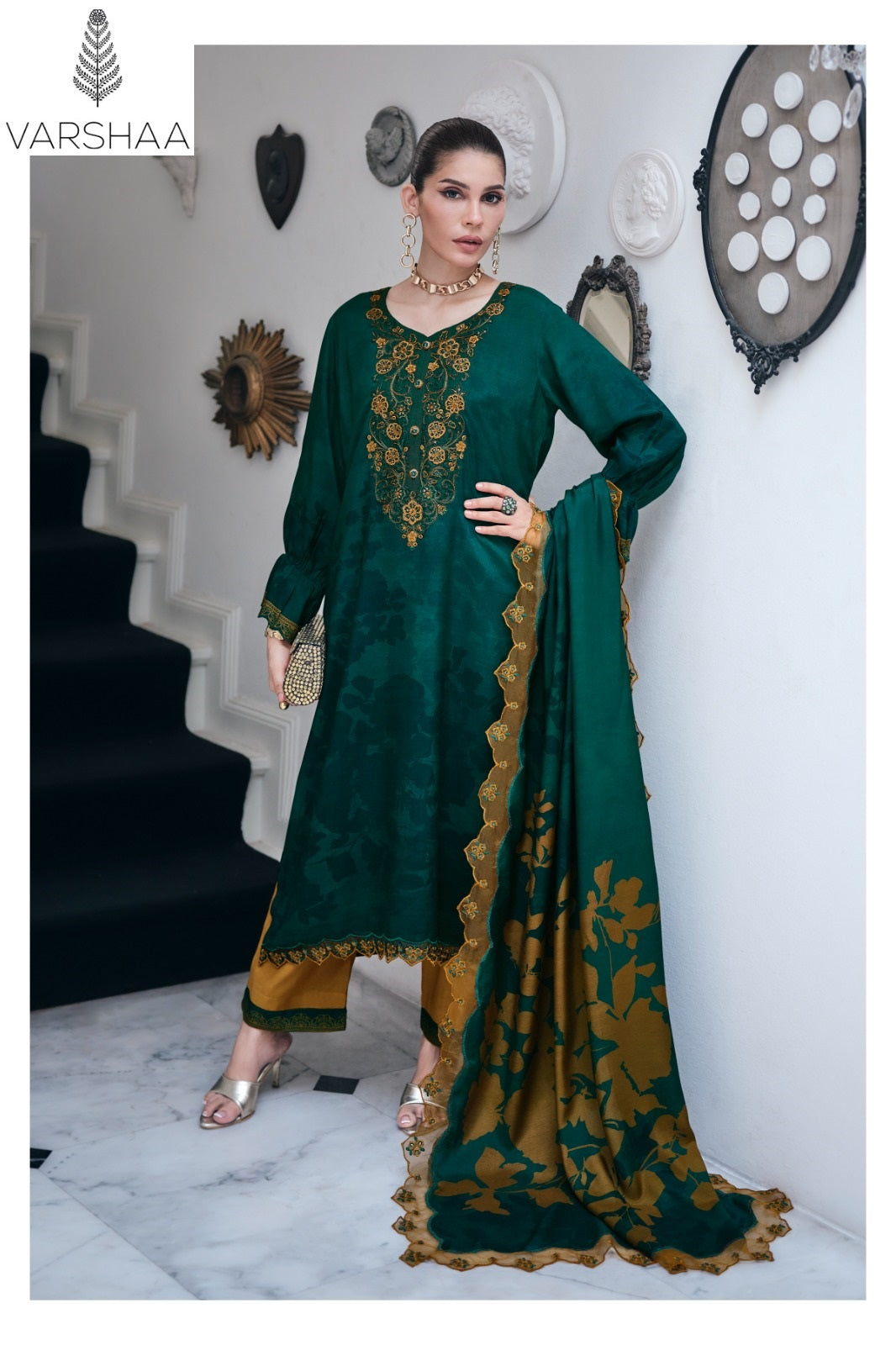 The Wow Collection Varshaa Viscose Muslin Pant Style Suits Wholesaler