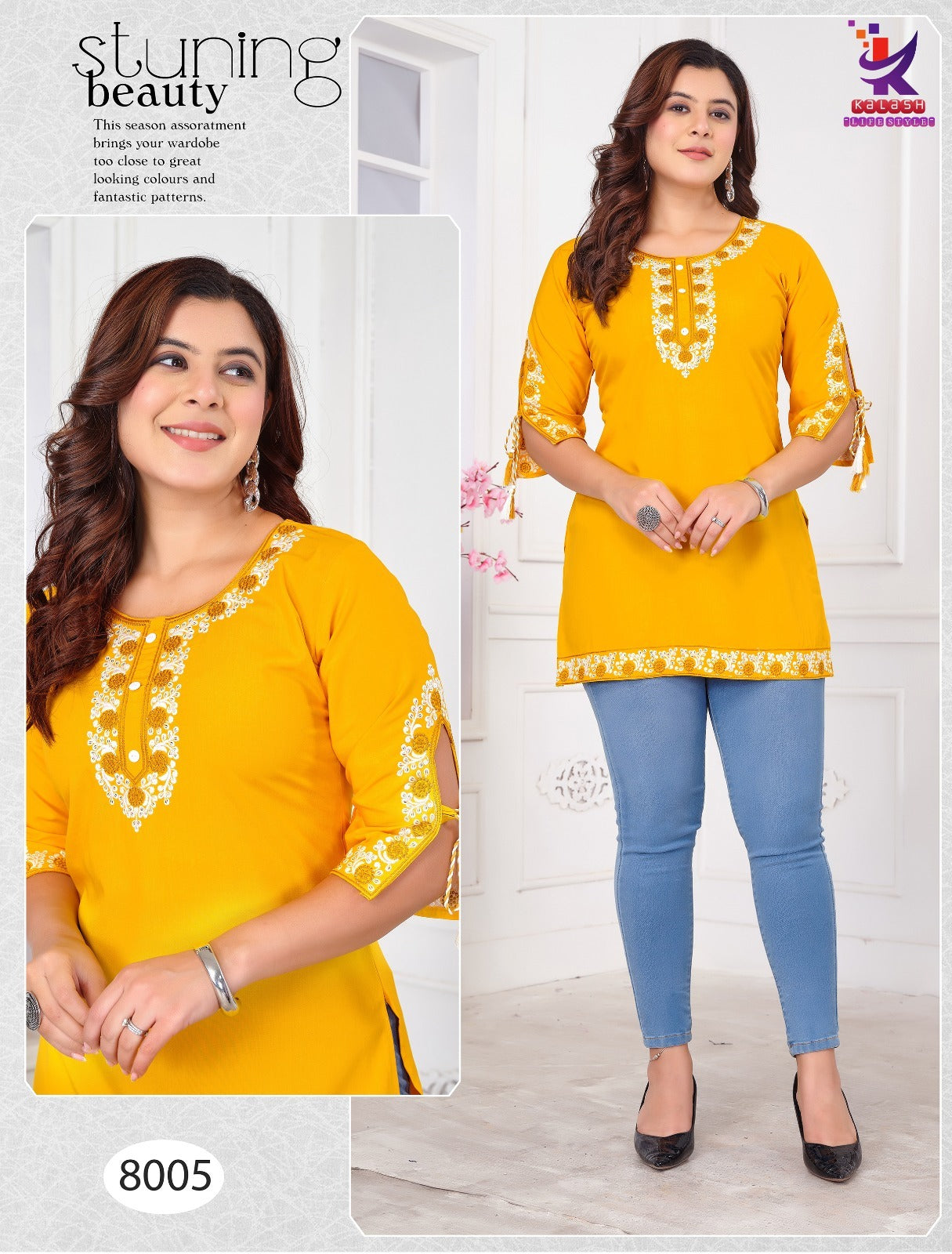 The Wow Mlm Kalash Lifestyle Rayon 22Kg Short Kurtis Wholesale Rate