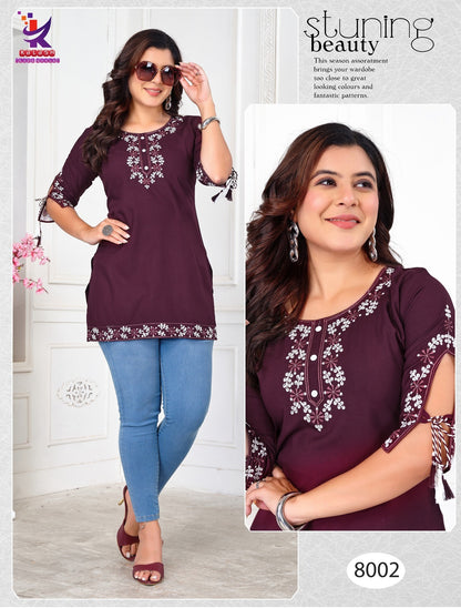 The Wow Mlm Kalash Lifestyle Rayon 22Kg Short Kurtis Wholesale Rate