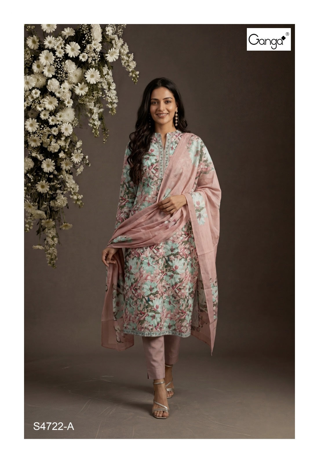 Thea 4722 Ganga Cotton Pant Style Suits Wholesale Rate