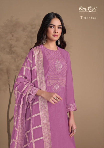 Theresaa 9051 Omtex Silk Pant Style Suits Exporter India