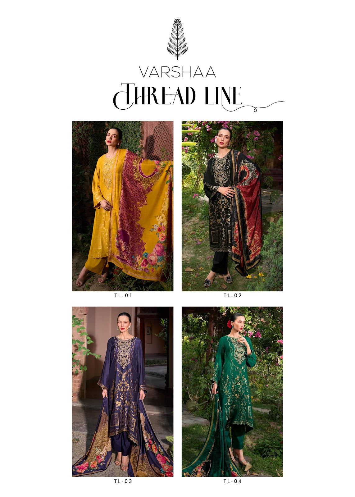 Thread Line Varshaa Russian Silk Pant Style Suits Wholesale Price