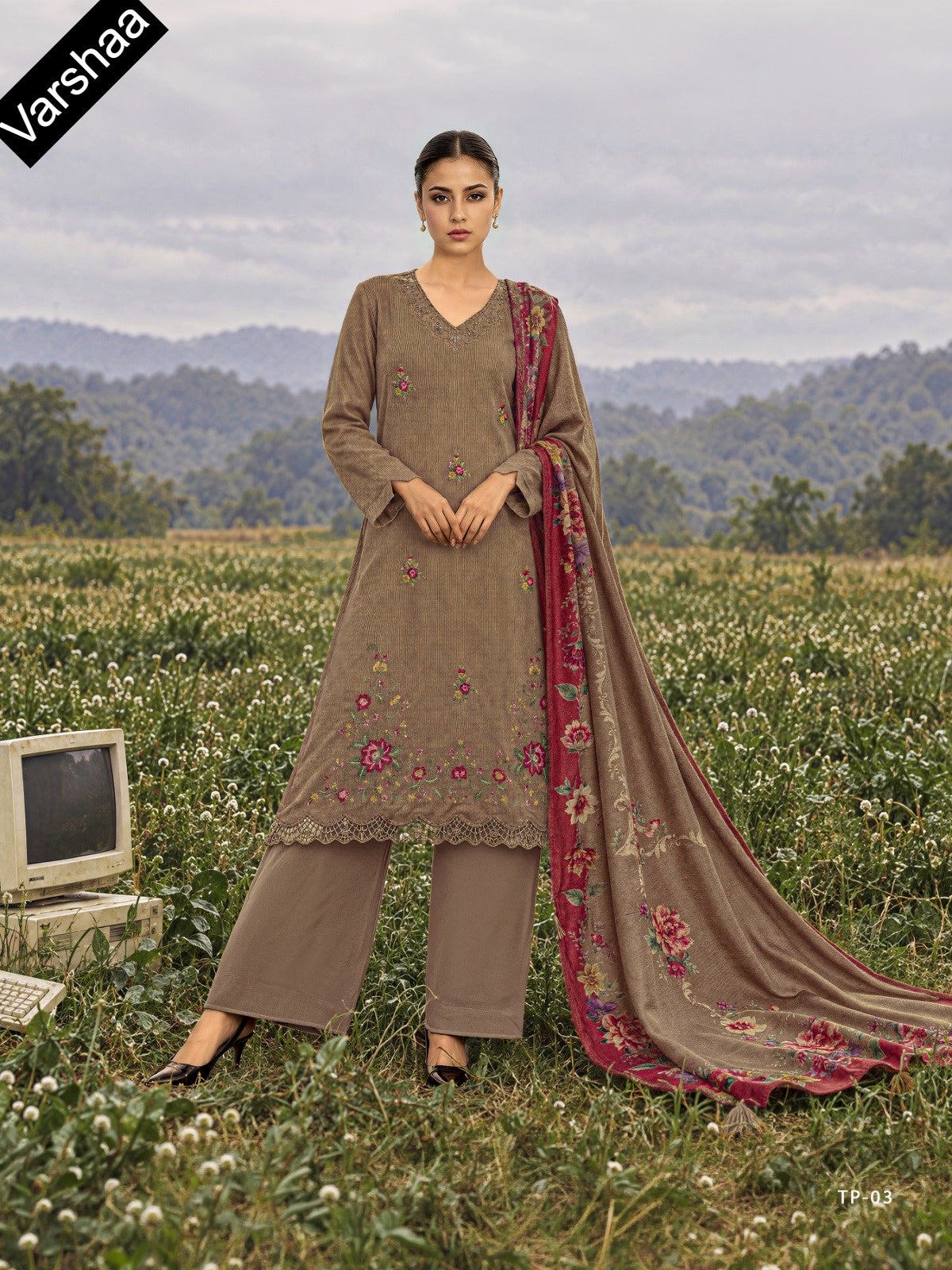 Threaded Pixels Varshaa Viscose Pashmina Suits Wholesale Rate