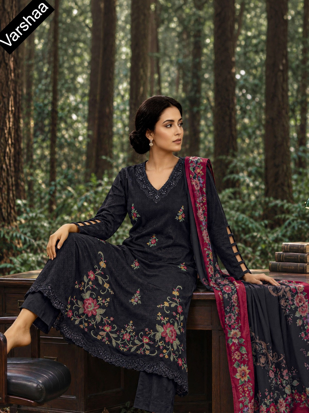 Threaded Pixels Varshaa Viscose Pashmina Suits Wholesale Rate