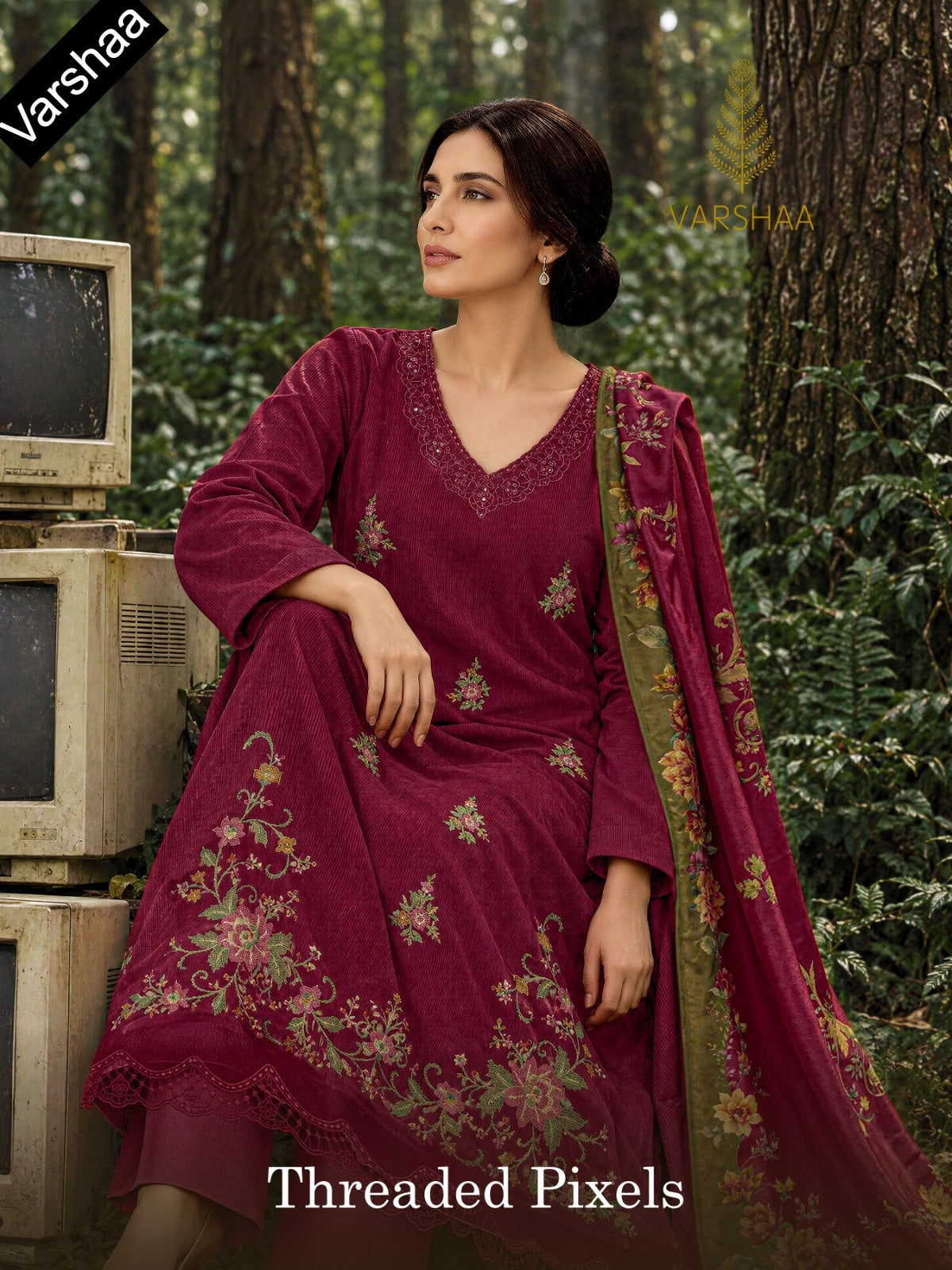 Threaded Pixels Varshaa Viscose Pashmina Suits Wholesale Rate