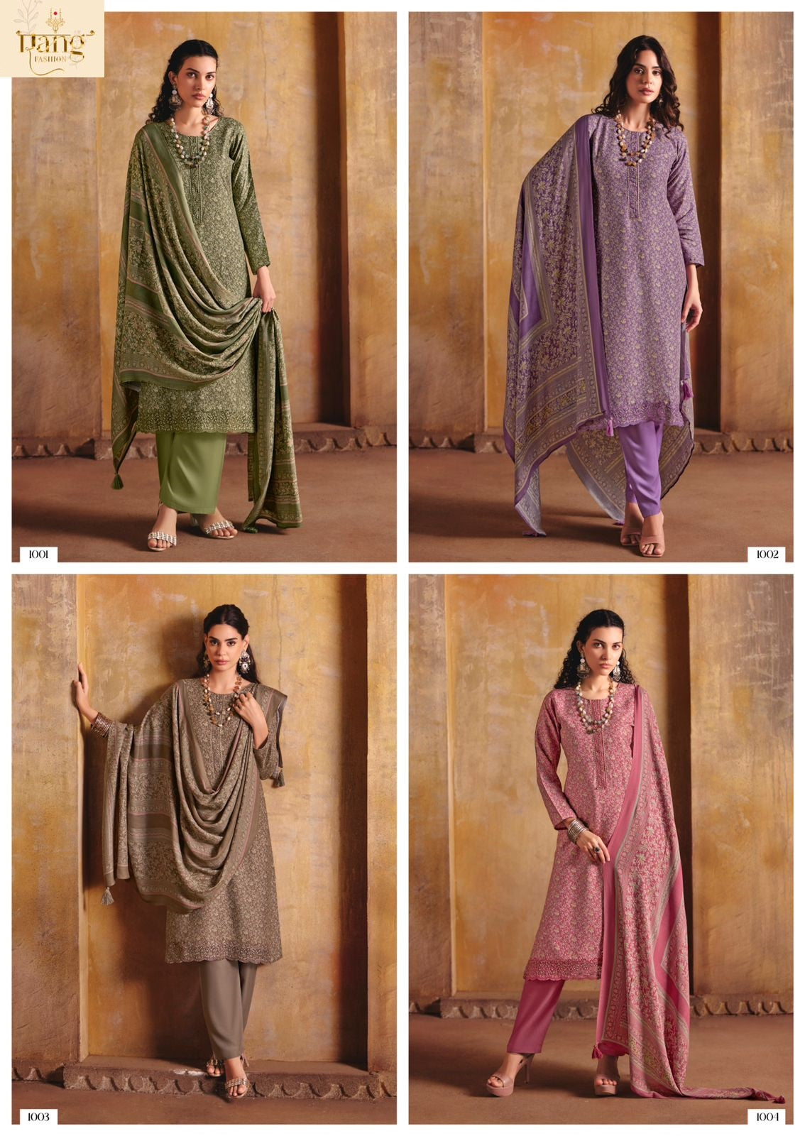 Threads Rang Fashion Pashmina Suits Supplier India