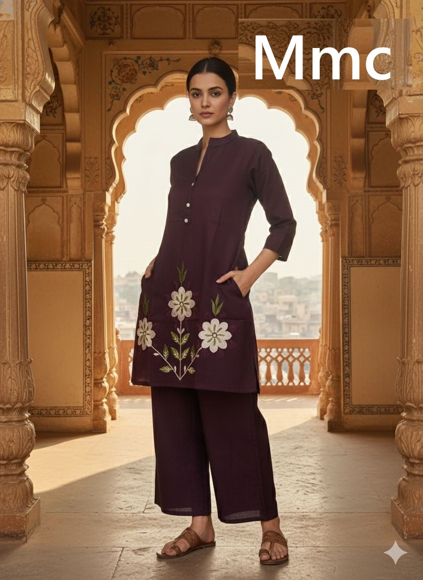 Three Flower Mmc Vatican Co Ord Set Wholesaler India