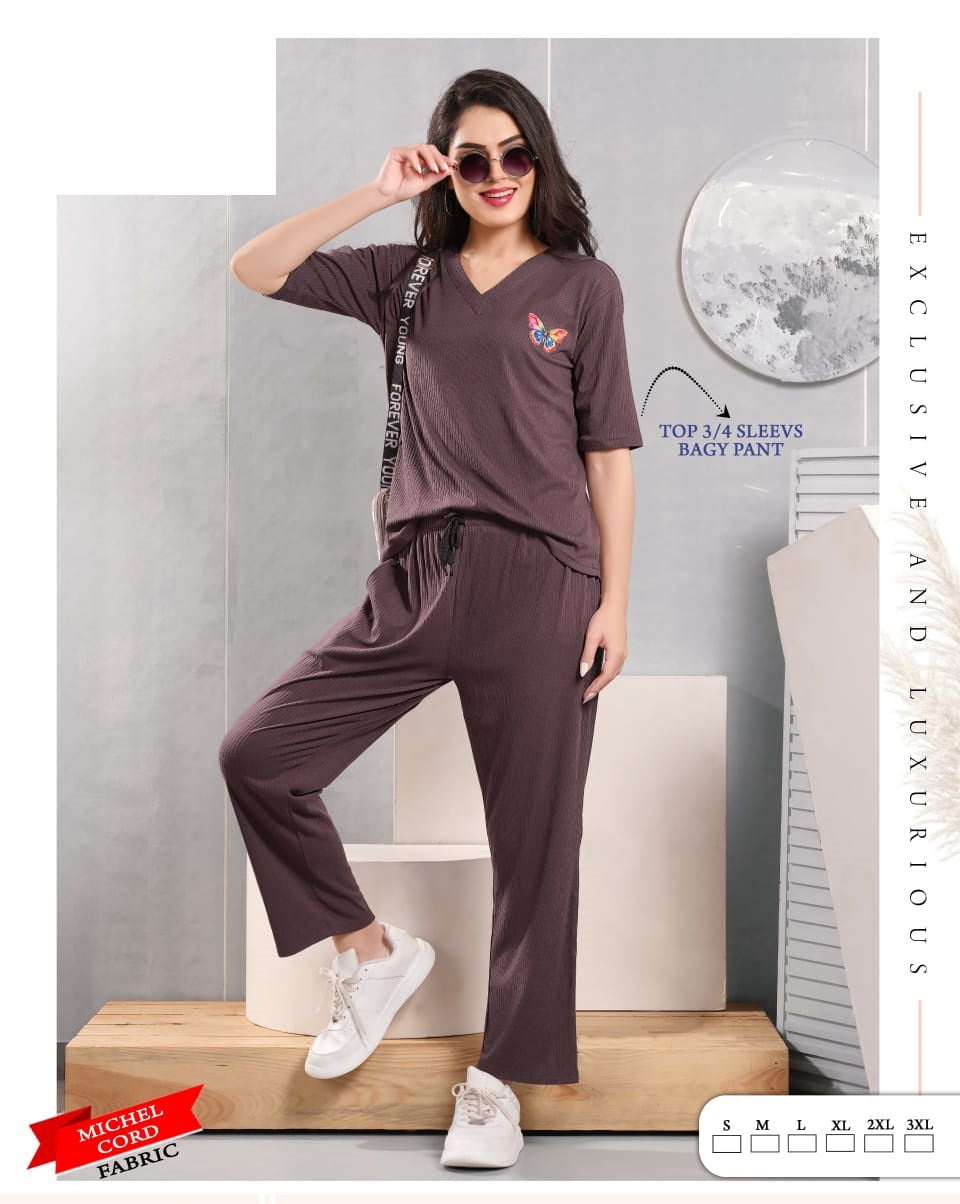 Three Fourth Sleeves El Ns 197 Mnt Co Ord Set Supplier Gujarat