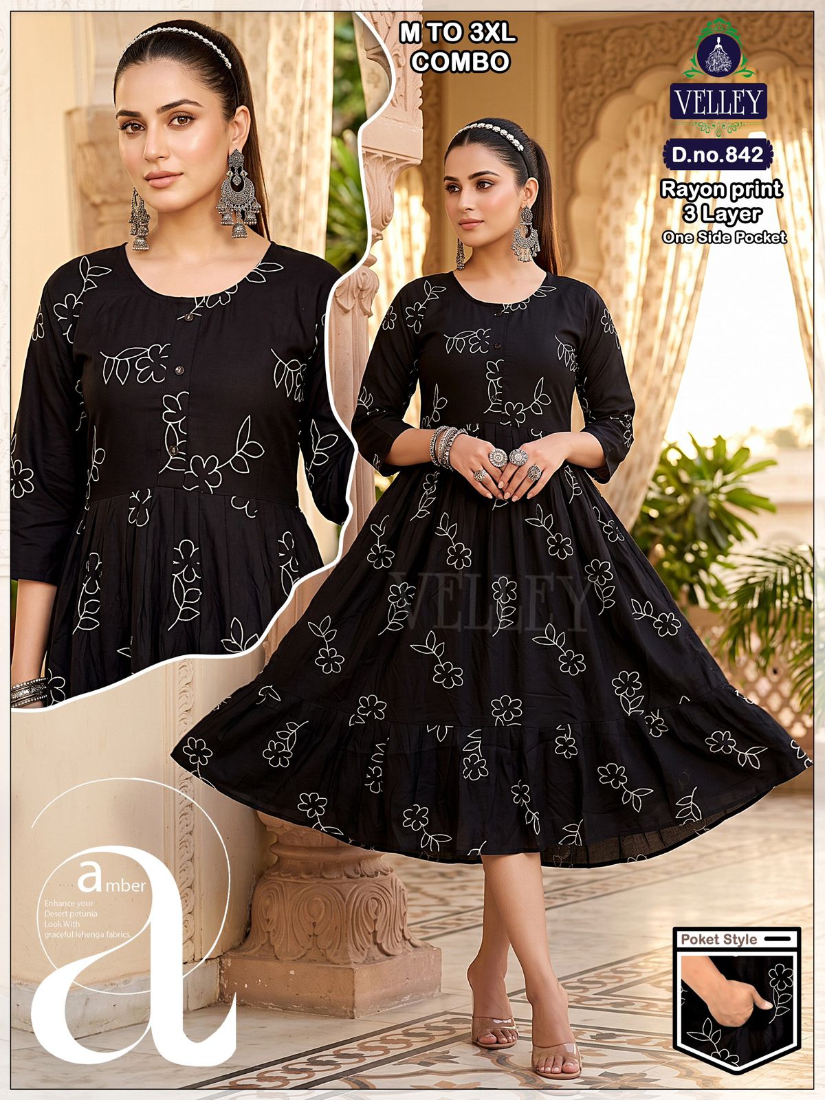 Three Layer 0409 Velley Rayon Anarkali Kurtis Wholesale Price