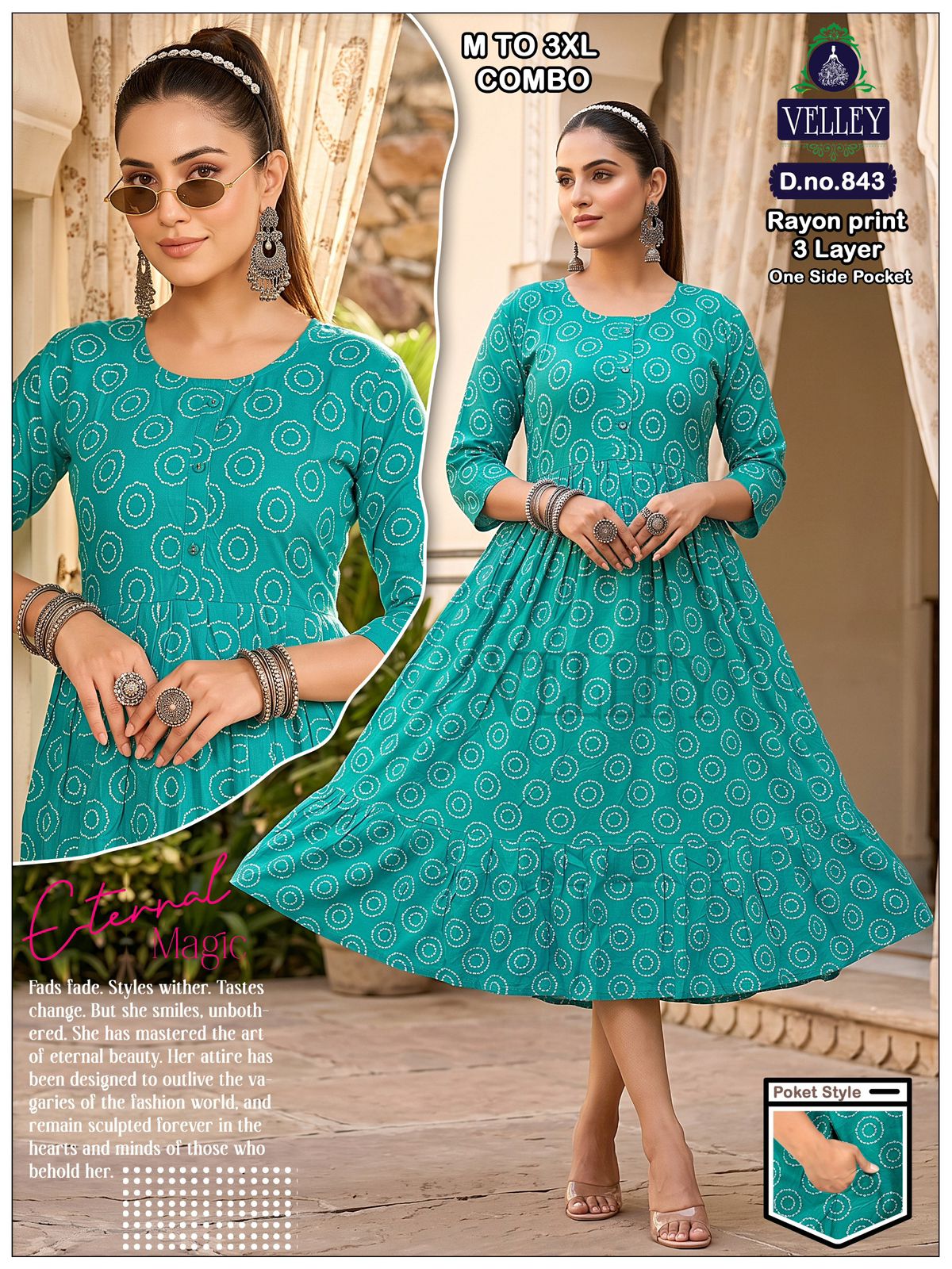 Three Layer 0409 Velley Rayon Anarkali Kurtis Wholesale Price
