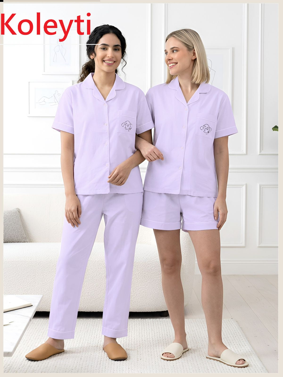 Three Pcs 1106 Koleyti Cotton Collar Night Suits Wholesaler