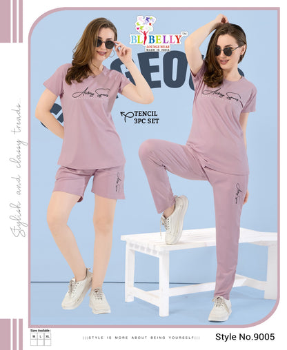 Three Set Vol 638 Belly Tencil Shorts Pyjama Night Suits Supplier