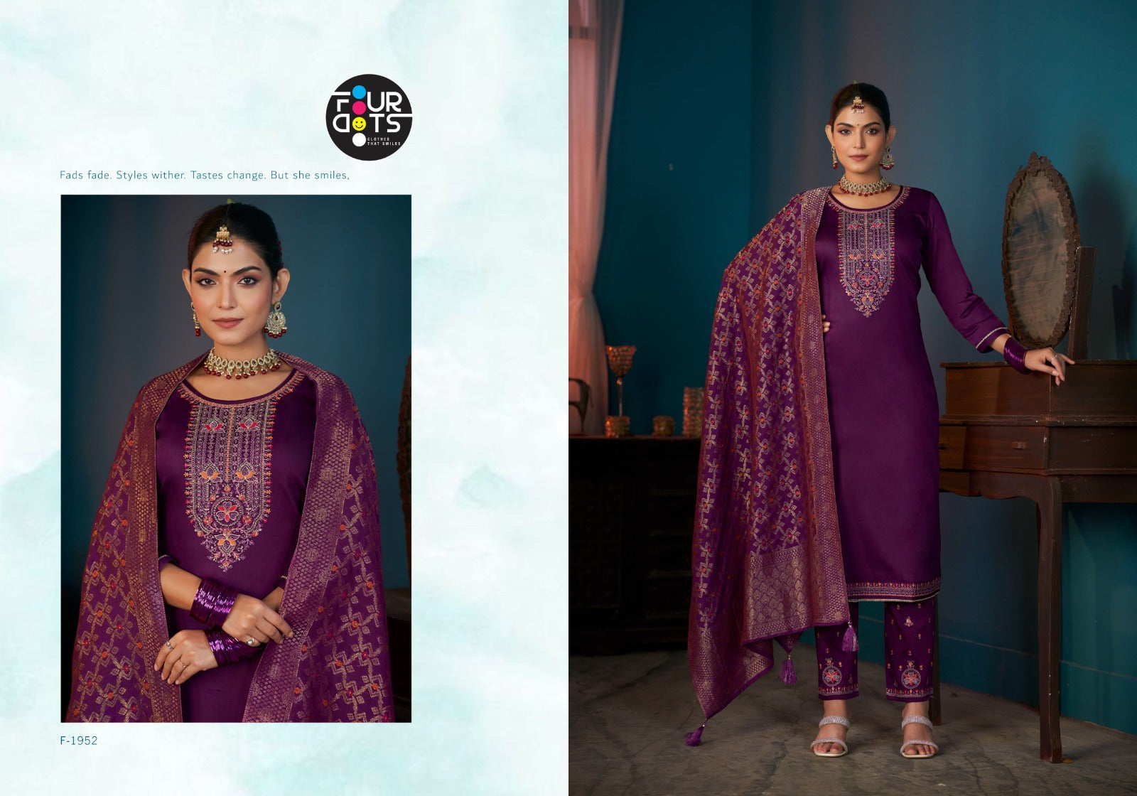 Thridha Four Dots Jam Cotton Pant Style Suits Supplier Ahmedabad