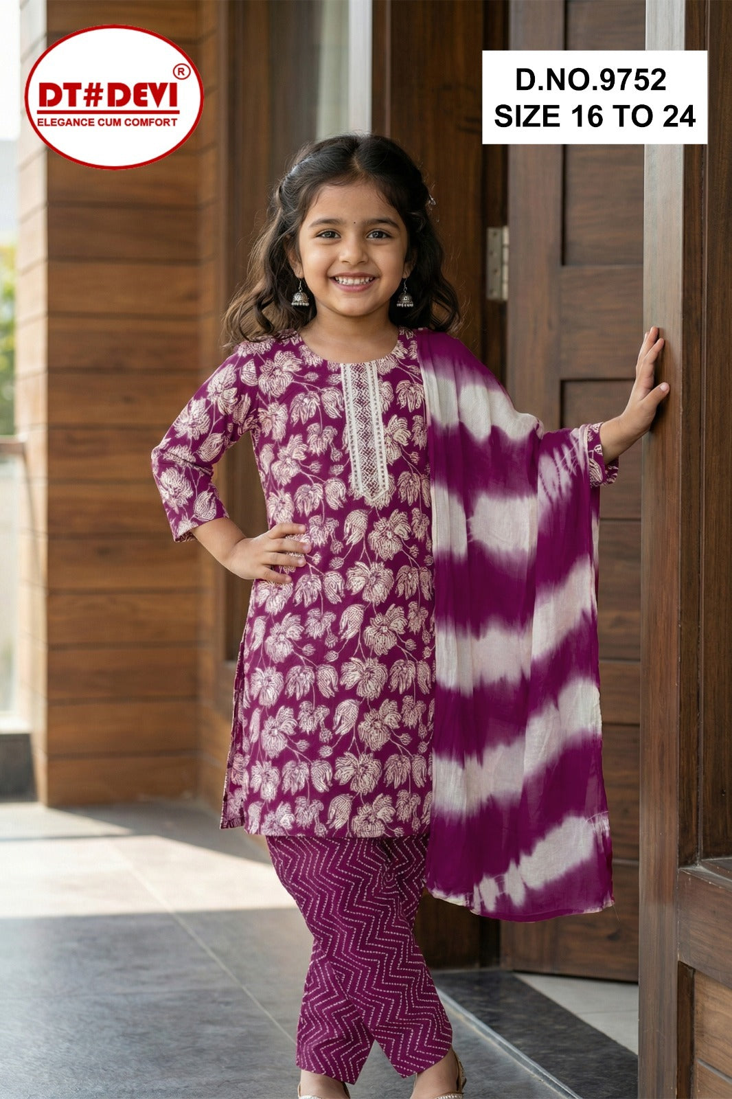 Tia 3 Dn 9752 Dt Devi Capsule Print Girls Readymade Pant Suits Manufacturer Ahmedabad