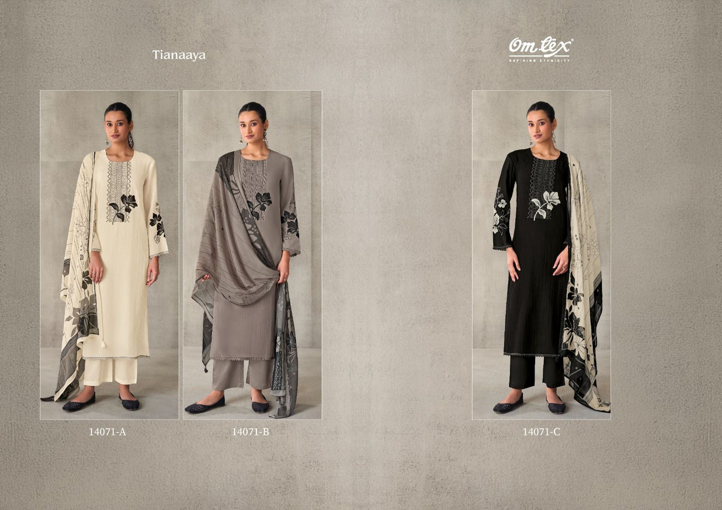 Tianaaya Omtex Mal Chanderi Pant Style Suits Exporter Gujarat