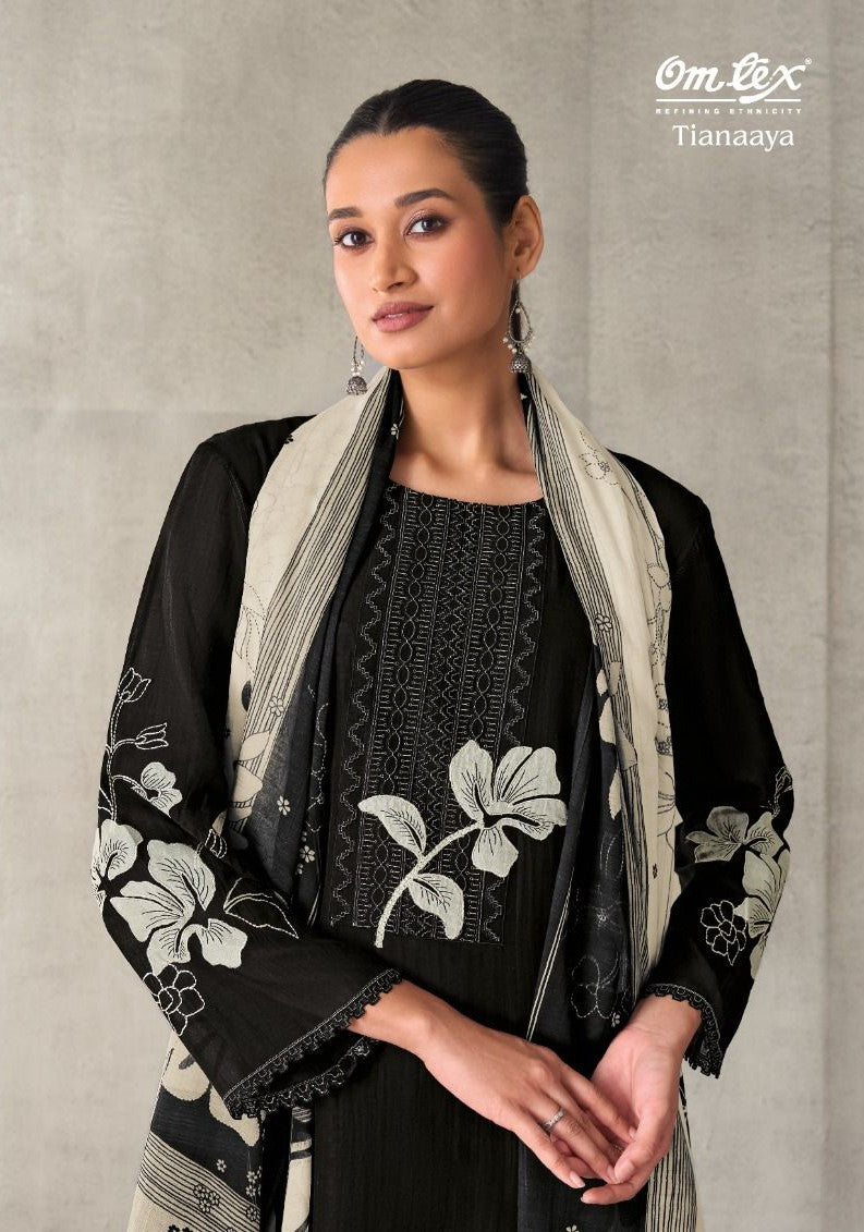 Tianaaya Omtex Mal Chanderi Pant Style Suits Exporter Gujarat