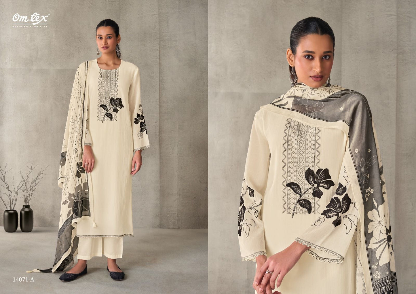 Tianaaya Omtex Mal Chanderi Pant Style Suits Exporter Gujarat